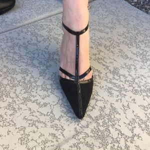 COPY - Ralph Lauren suede and patent leather heels size 8